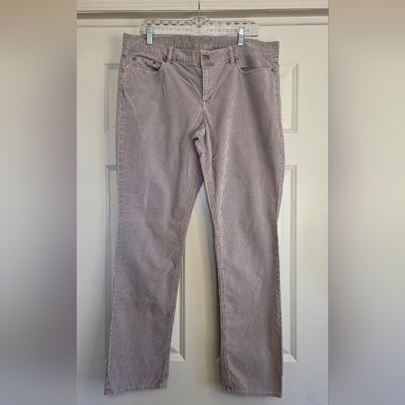 J. Crew Light Grey City Fit Straight Leg Corduroy Pants - Size 33 - Picture 2 of 7